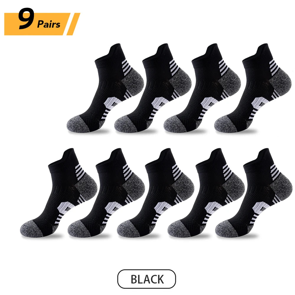 9/5/3/1 Pairs Men's Sport Socks Breathable Outdoor Running Basketball Socks Cotton Training Short Tube Socks For Men