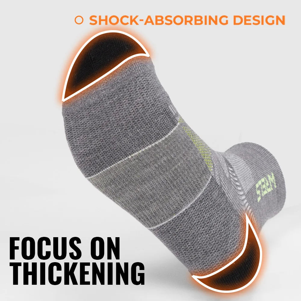 WRELS 1/2/3Pairs Merino Wool Socks Hiking Running Socks Breathable Cushion Sweat Wicking Warm Thermal Compression Wool Socks