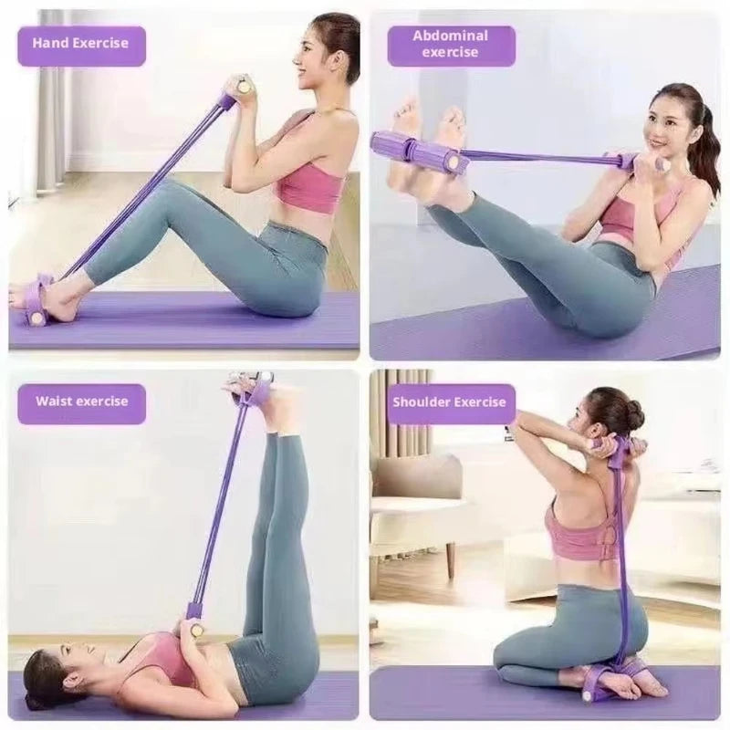 2PCS Multi-Functional 6 Tube Pedal Tensioner & Yoga Elastic Band Removable 6 Ropes Resistance Bands For Sports Exercises At Gym