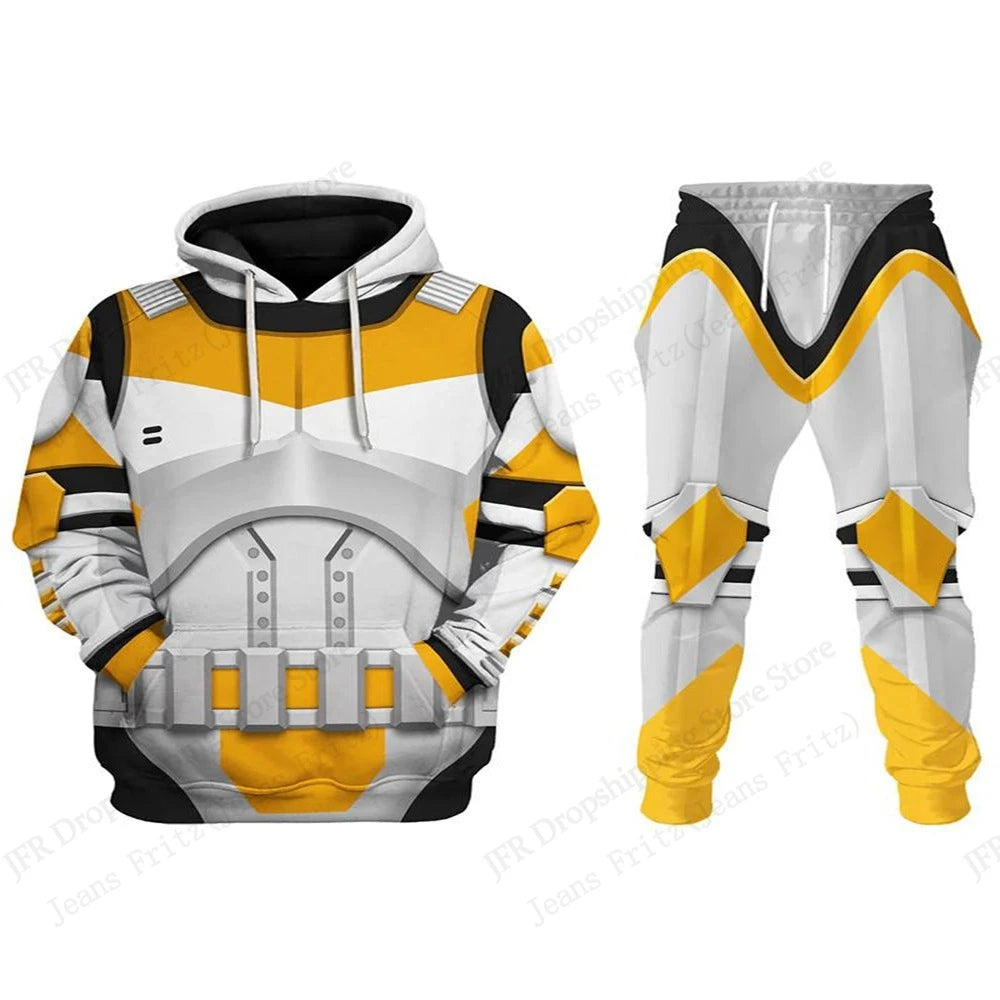 Two Piece Hoodie Pant Sets Anime Movie Armor 3d Print Sets Men Women Fashion Hoodie+Pant 2 Piece Suit Run Sports Tracksuit New