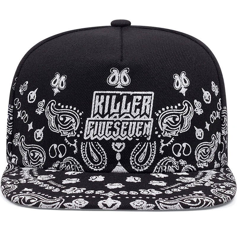 2025 New West Coast Cashew Flower Street Hip Hop Hat Outdoor Cycling Skateboard Hat Sunshade Hat Neutral Flat Edge Baseball Hat