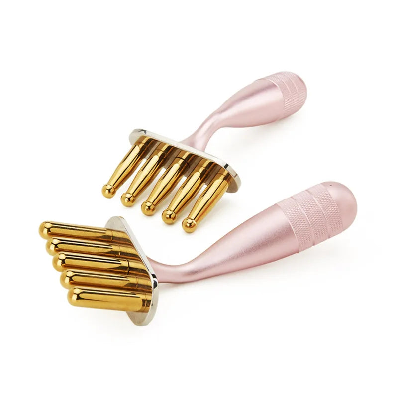 Lymph Meridian Massage Stick Acid Discharge Bar Shoulder And Neck Pink Curved-Handle Magnetic Fork Made Of Titanium Alloy