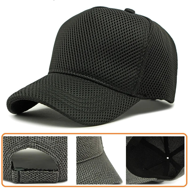 Men Women Oversize XXL 100% Cotton Baseball Cap, Large Hat for Big Heads 56-63cm (23.5'-25.5'), Adjustable Plain Dad Cap