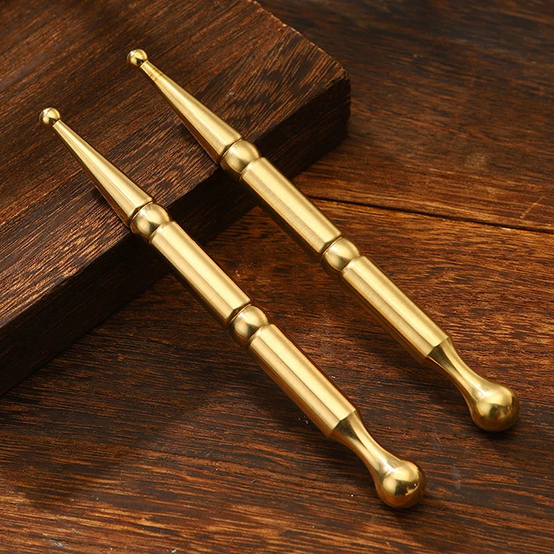 Brass Dual Head Facial Massage Stick Skincare Tool Acupressure Spoon Handheld Acupuncture Roller Body Massager Massage Bar
