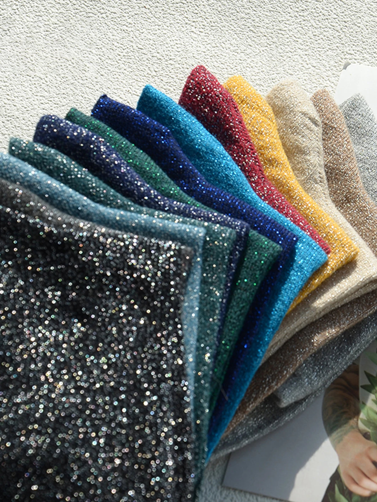 3/5/10/15 Pairs Random Solid Color Glitter Crew Socks ,Random Solid Color Glitter Crew Socks , Comfortable & Versatile for Women