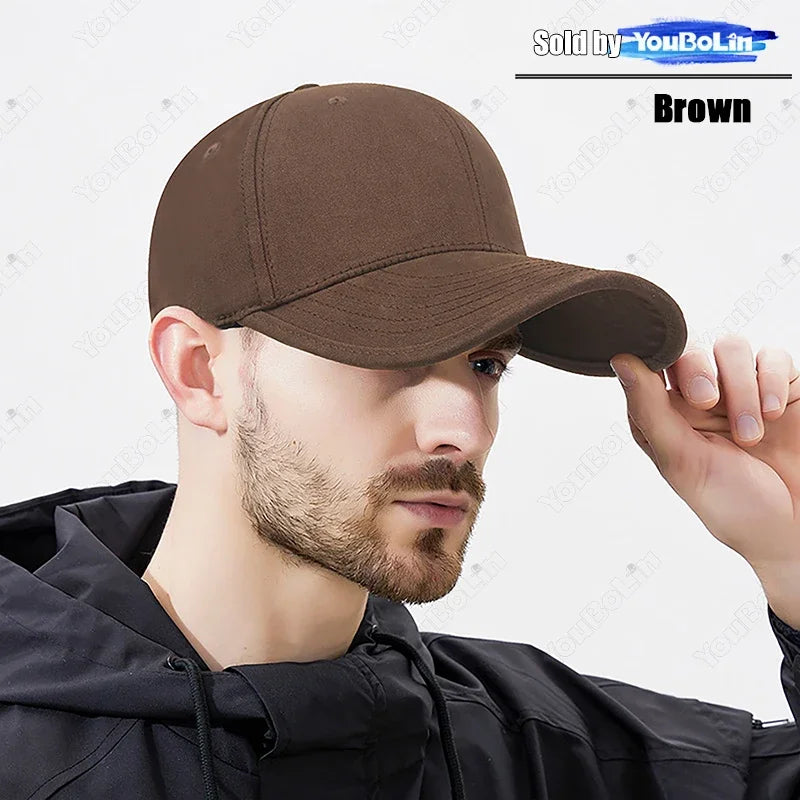 High Quality Simple Style Cotton Wide-Brim Stiff Top Baseball Cap Outdoor Casual Sports Sunshade Duckbill Cap