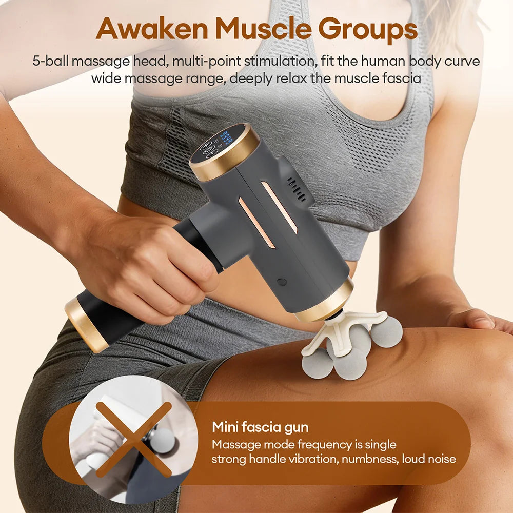 Electric Fascia Gun 99 Levels Deep Tissue Muscle Massage Gun High-Frequency Vibration for Shoulder Waist Leg Body masajeador