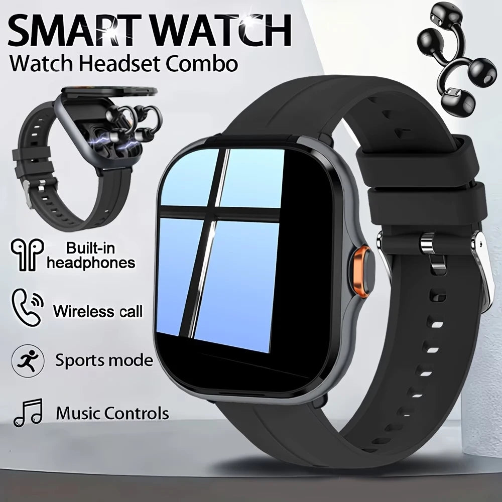 Smartwatch with Built-in TWS Earbuds | 2.01-inch Display, Call/SMS Notifications, Multiple Sports Modes, Pedometer
