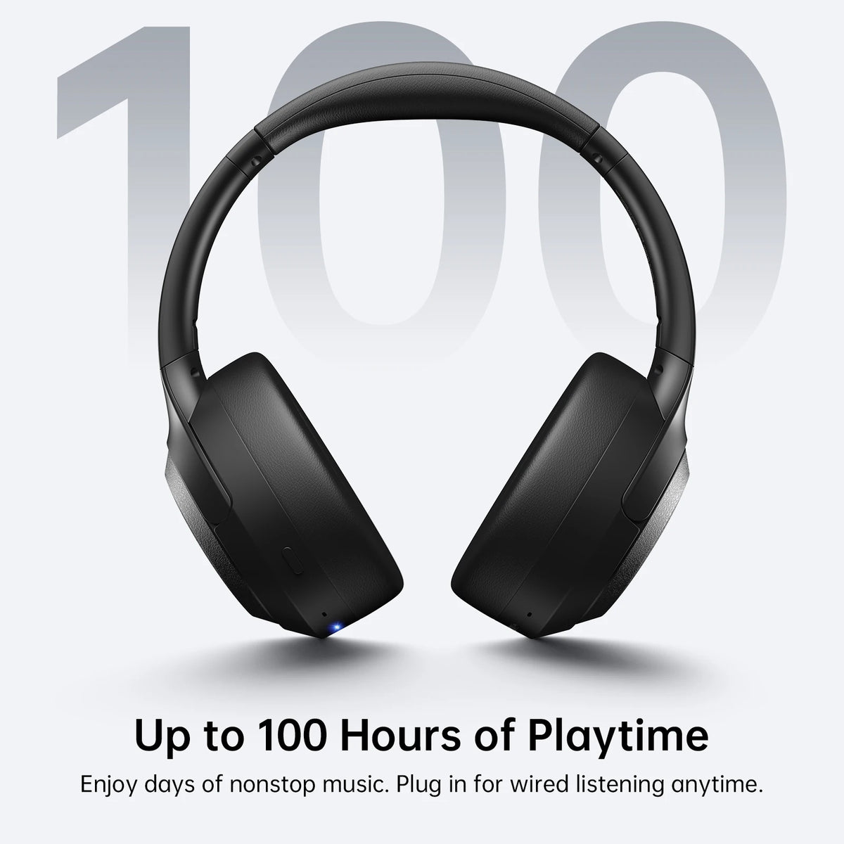 Bluetooth Headset Wireless Headphones with ANC Noise Cancelling HiFi Stereo Sound Hi Res Audio ENC Microphone 100H Playtime Deep Bass Premium Sound Comfortable Fit for Music Office Travel iPhone Android PC Mac