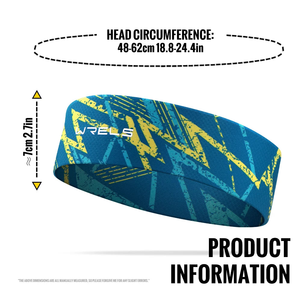 WRELS Sports Sweatband Moisture Wicking Workout Sweatbands for Running Yoga Quick Drying Elastic Fashion Fitness Sweat Hairband