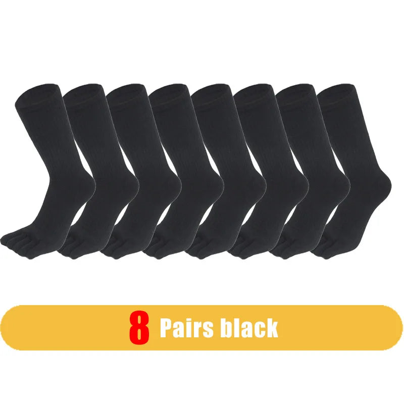 4 Pairs Man Toe Socks Long Sport Plus Large Cotton Compression Mesh Sweat-Absorbing Outdoor Bike Run Hiking Five Finger Sock Boy