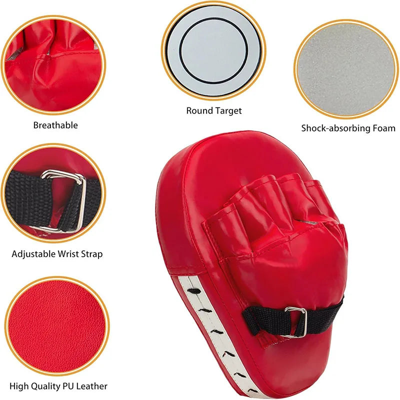 3-in-1 Boxing Gloves and Punching Mitts Set for Kids Boxing Mitts Focus Pads with Hand Wraps Kids Boxing Equipment Set For MMA