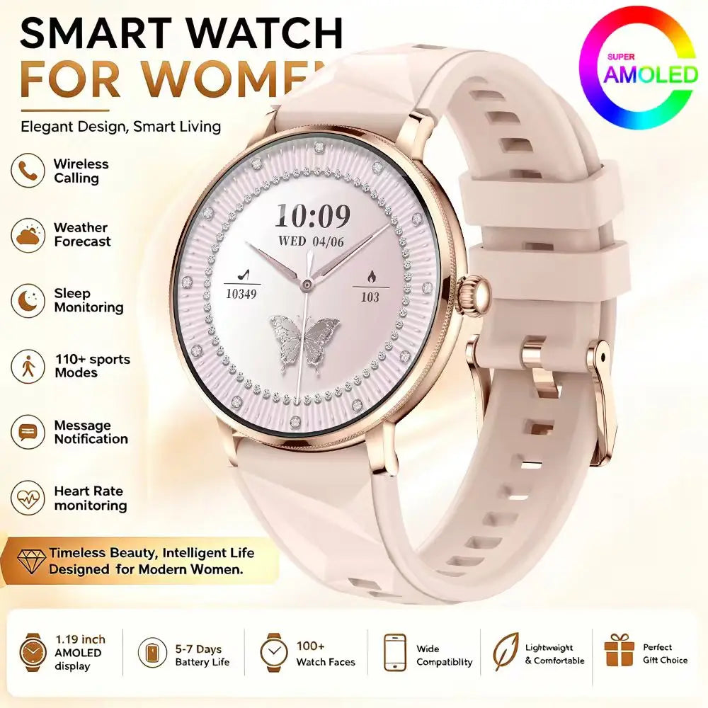 2026 Model of Military-Grade Stylish Smartwatch, 1.19-Inch AMOLED Screen, Heart Rate and Blood Oxygen Monitoring, Bluetooth Call