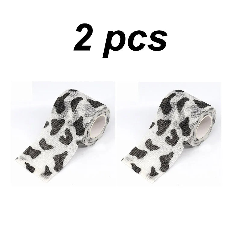 1/2/6 pcs Animal Printed Self Adhesive Tattoo Elastic Bandage 4.5m Sports Wrap Tape for Finger Joint Knee First Aid Kit Pet Tape