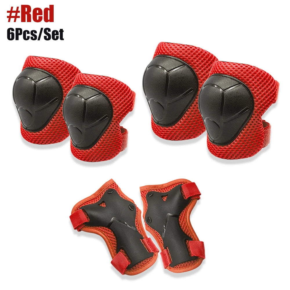 6Pcs/Set Protective Gears Set for Kids Children Knee Pad Elbow Pads Wrist Guards Child Safety Protector Kit for Cycling Skating