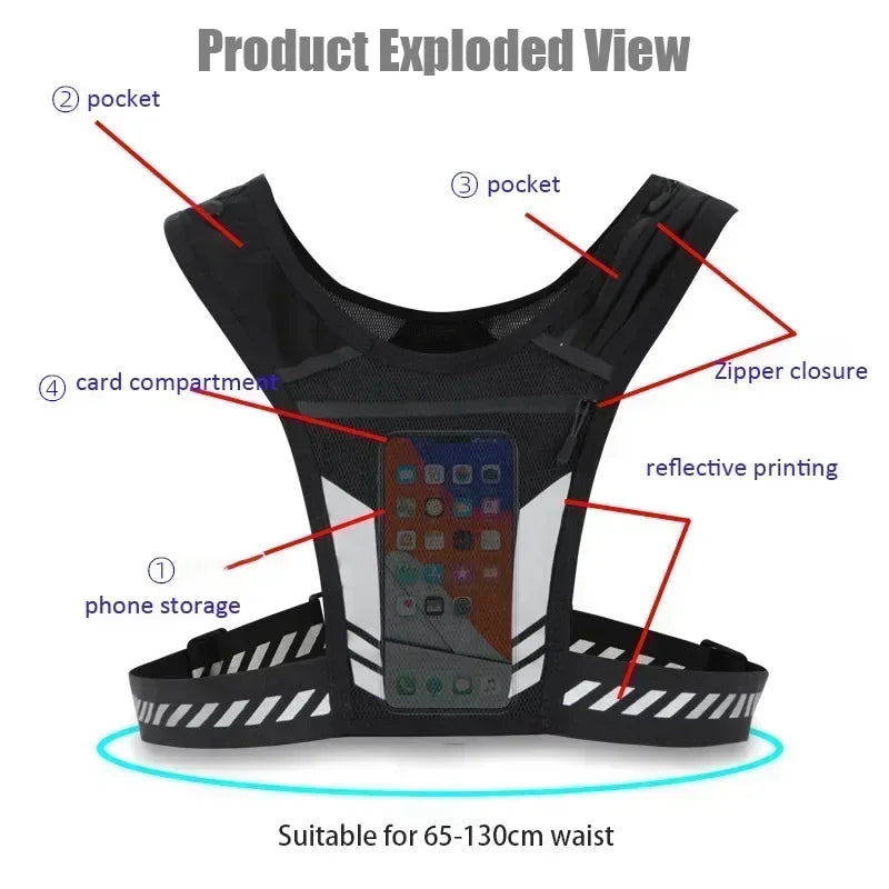 Ultra Light Running Vest with Phone Pocket Water Bottle Holder Breathable Hydration Pack for Outdoor Sports Cycling Hiking Trail