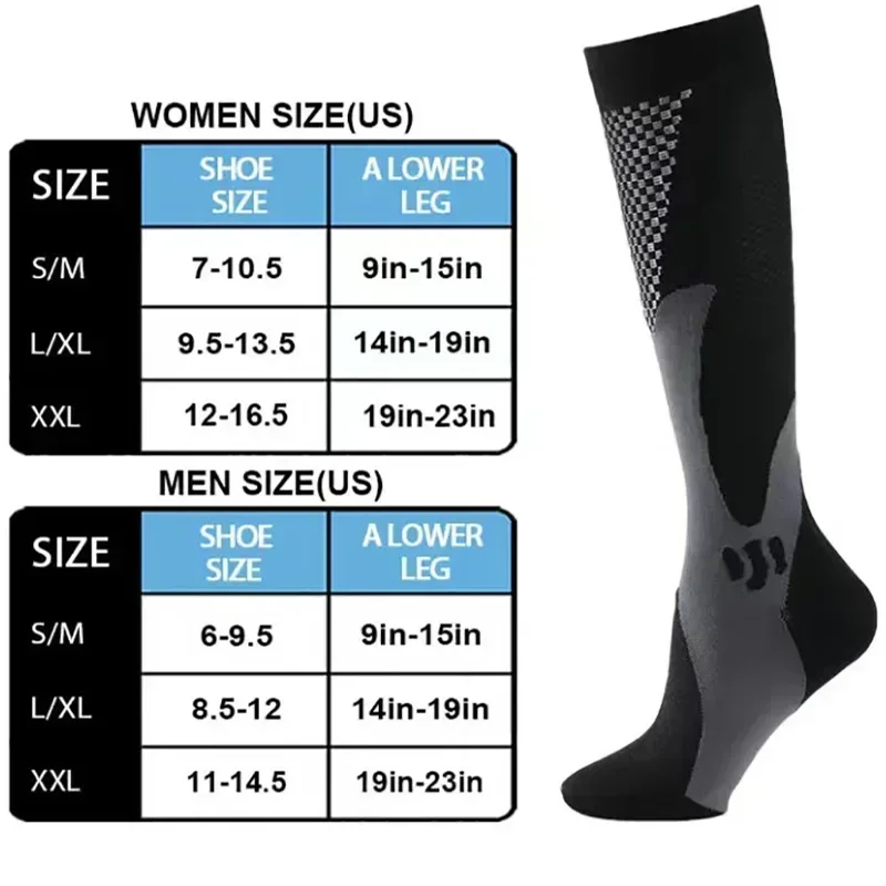 3 Pairs Compression Socks Men Gym Outdoor Football Natural Hiking Cycling Socks Varicose Veins Diabetes Swelling Pregnancy Socks