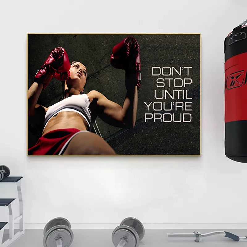 Fitness Sports Motivational Quotes Canvas Painting Dumbbell Exercise Posters Prints Wall Art Pictures for Living Room Gym Decor