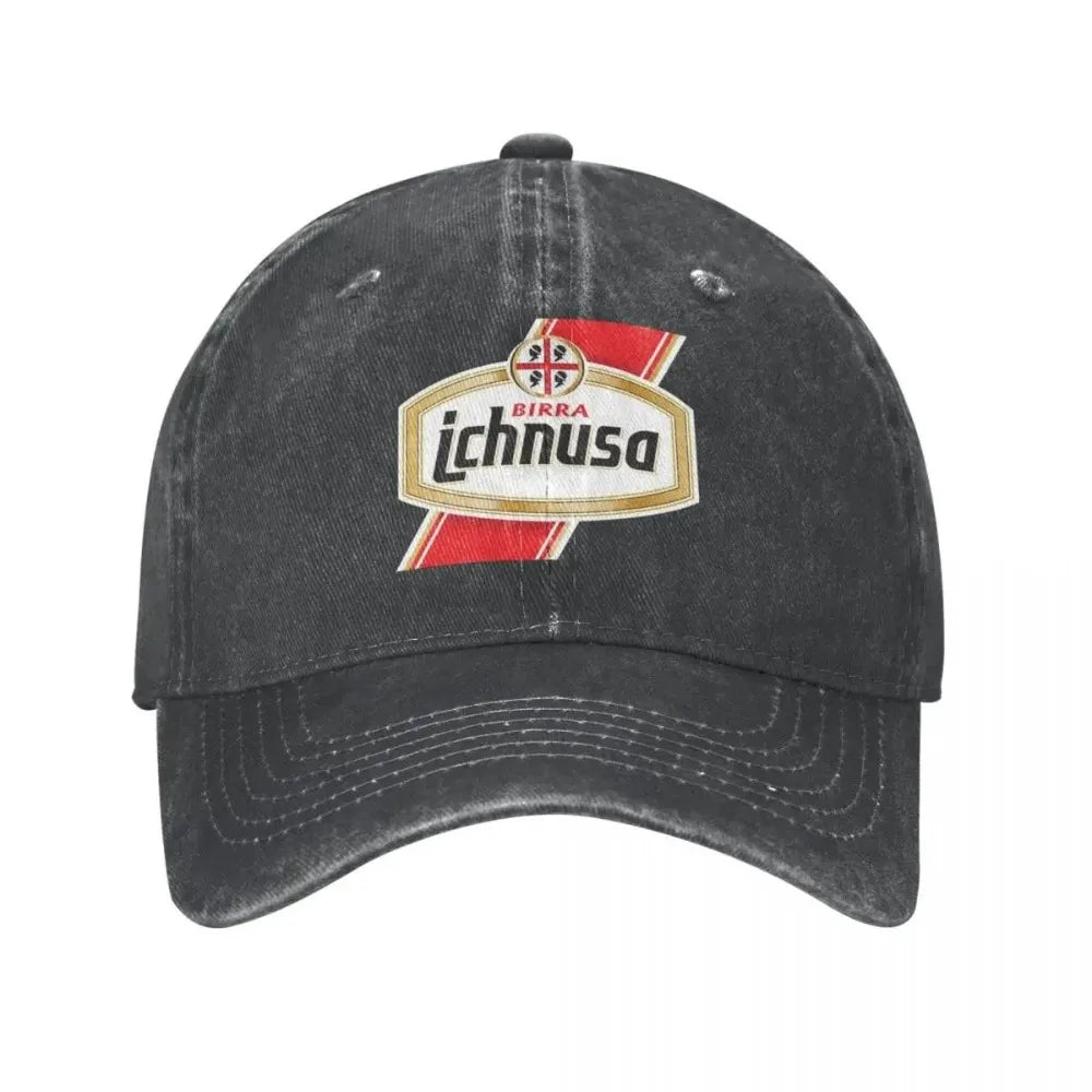 Ichnusa Washed Baseball Cap Beer Sardinia Y2k Cute Trucker Hat Summer Men Women Outdoor Gym Custom Logo Baseball Caps