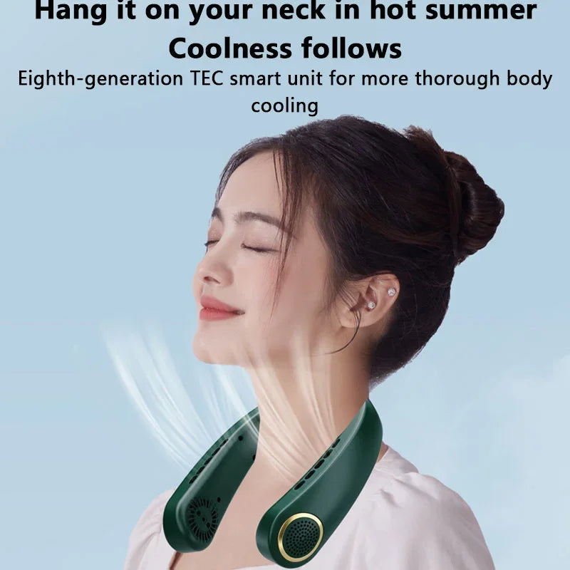 Lenovo Portable Neck Hanging Fan Rechargeable Neck Cooler with Strong Wind for Sports Office & Outdoor Activities 2026 New
