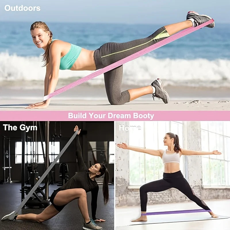 Yoga Rally Belt Fabric Resistance Belt Set with Door Anchor Handle Home Strength Fitness Training Equipment