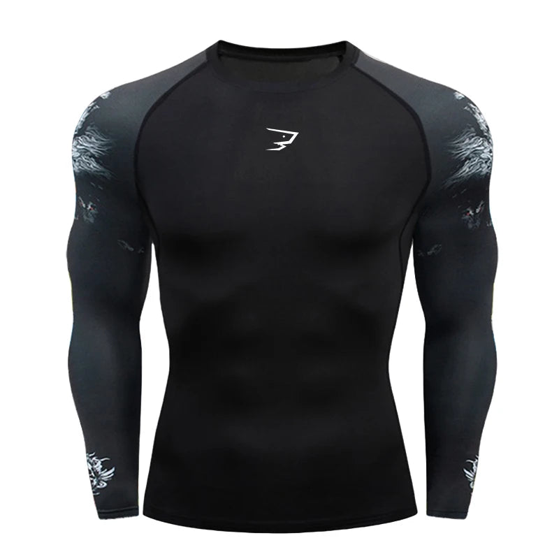 Men Running Compression T-shirt Long Sleeve Sport Tees Gym Fitness Sportshirts Male Jogging Sportswear Homme Athletic Shirt Tops