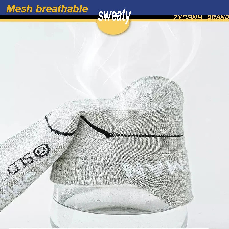 6 Pairs Socks Men's Short Socks Sweat Absorbent and Odorous Basketball Socks Running Sports Socks Breathable Mesh Men's Socks