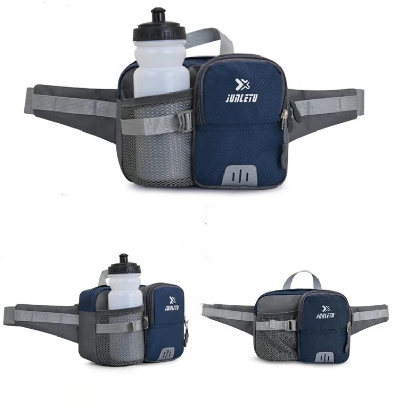 Running Bags Water-Resistant Adjustable Fanny Pack with Bottle Holder Multi-Pockets for Hiking Running Cycling Travel Outdoor