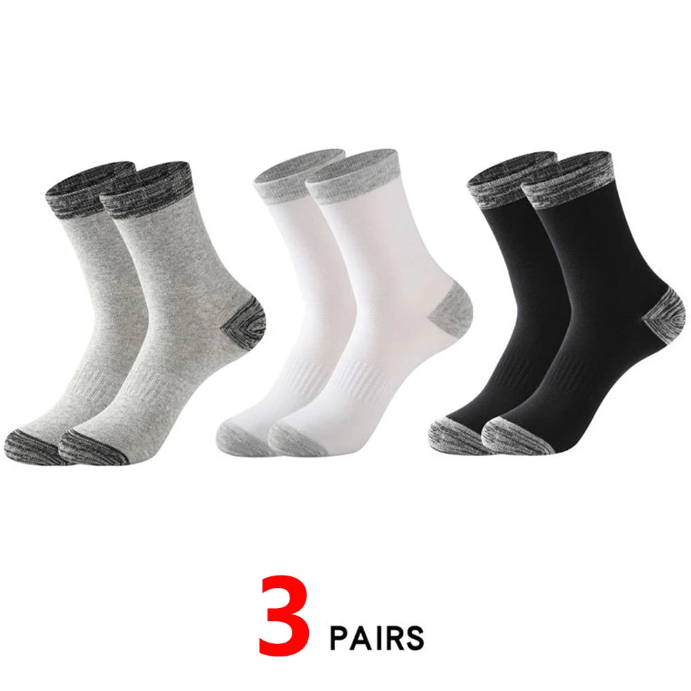 6Pairs Super Thick Merino Wool Socks Male Men Winter Thermal Cashmere Socks Fleece Terry Loop Middle Tube Socks High Quality