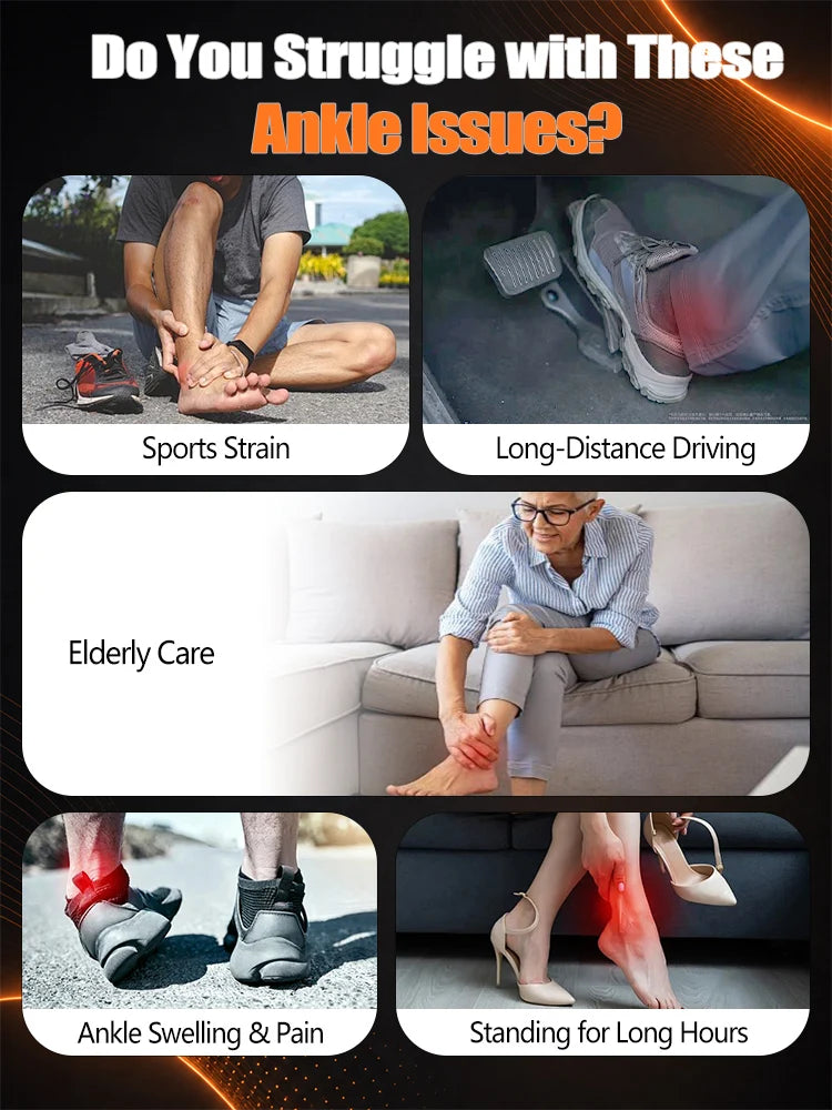 Electric Ankle Massager with Heating and Vibration Wireless Foot Ankle Massager