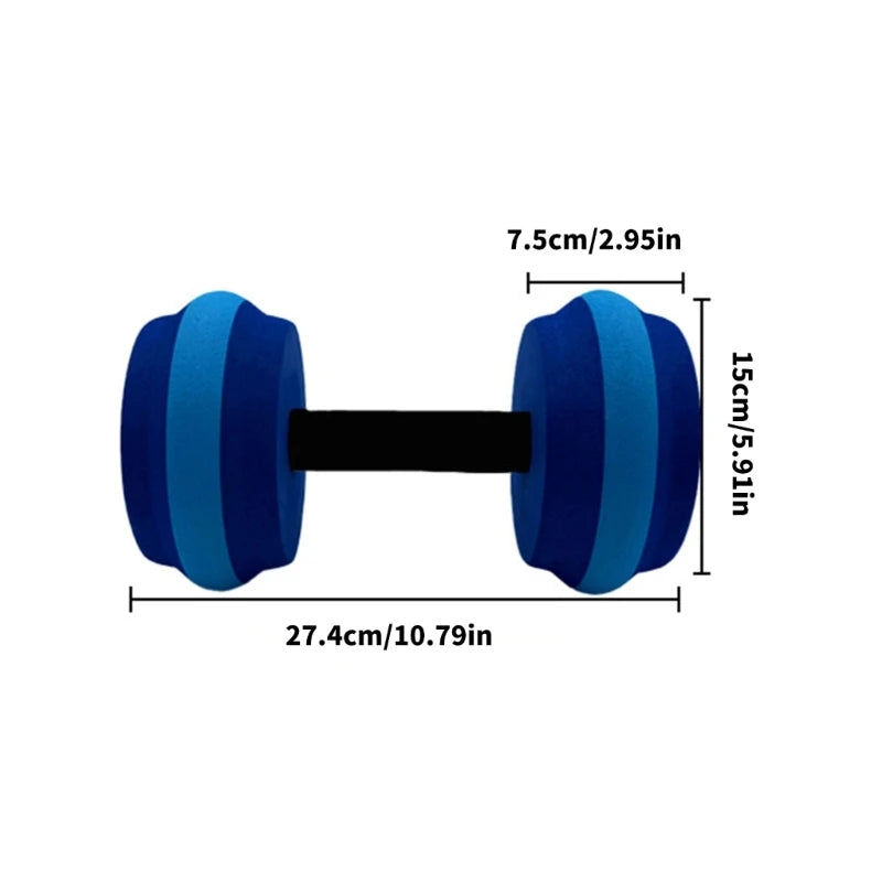 Q39E 2Pcs Water Foam Dumbbell Light Weight Aquatic Exercise Dumbells for Adults