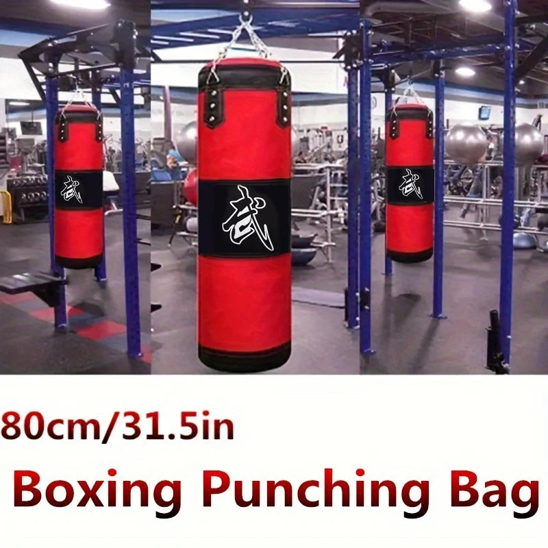 Punch Sandbag Durable Boxing Heavy Punch Bag With Metal Chain Hook Carabiner Fitness Training Hook Kick Fight Karate Taekwondo