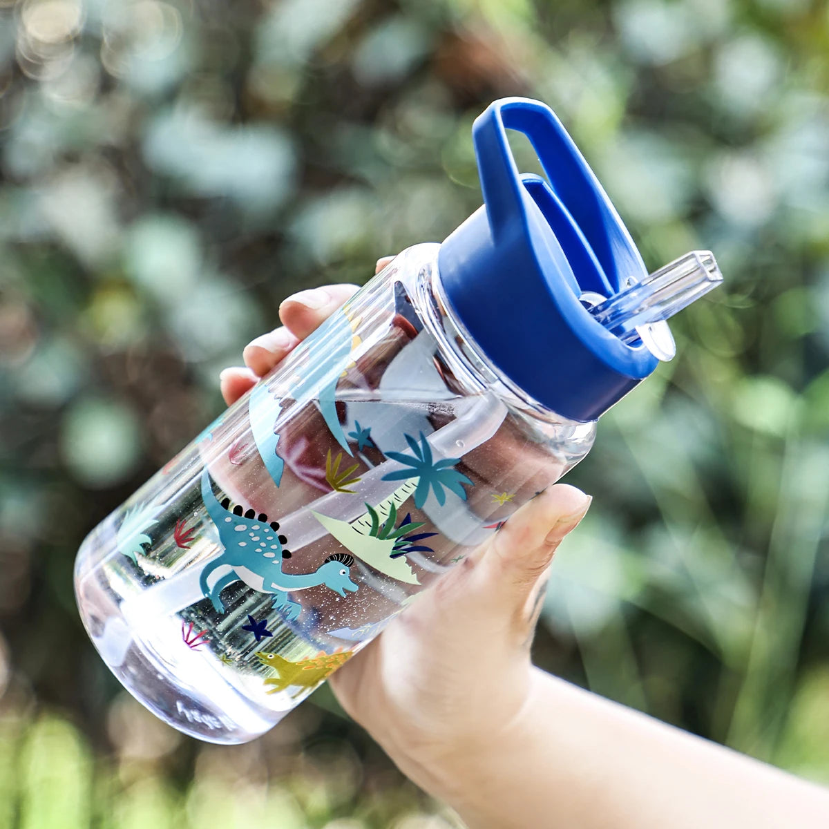 A 500ml Straw Cup, Cute and Portable Dinosaur Ice Cream Water Bottle, Outdoor Portable Cute Cup Water Bottle