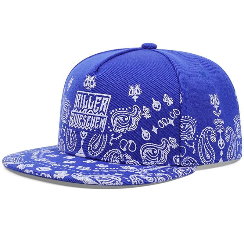 2025 New West Coast Cashew Flower Street Hip Hop Hat Outdoor Cycling Skateboard Hat Sunshade Hat Neutral Flat Edge Baseball Hat
