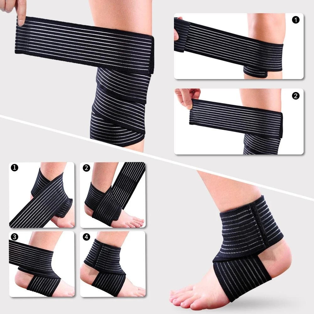 Full-Length 40-300cm Knee Elbow Support Wrap | Adjustable Strap for Sports, Gym & Fitness | Wrist Ankle Pain Relief Bandage Cuff