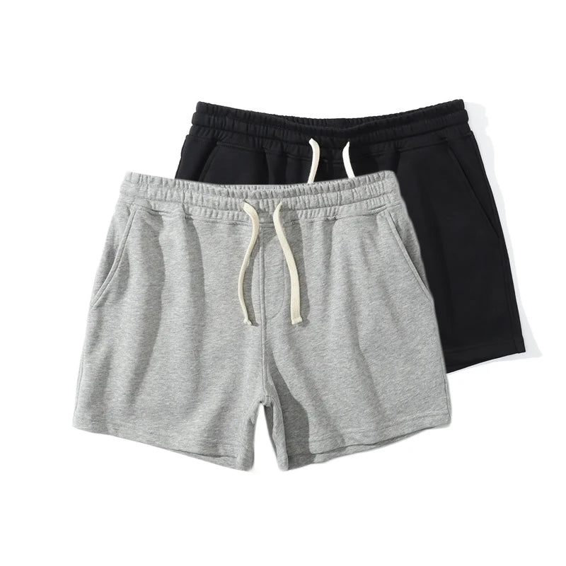 2025 Gym Summer Fitness Shorts Mens Elastic Casual Sport Shorts 2Pcs Breathable Surffing Seaside Resort Solid Running Sportswear