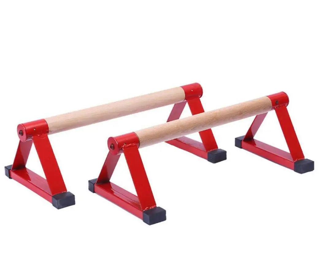 Fitness Parallel Bars Wooden Steel Push Up Handstand Antiskid Bracket Rack Weight Muscle Training Grip Handle Exercise Equipment