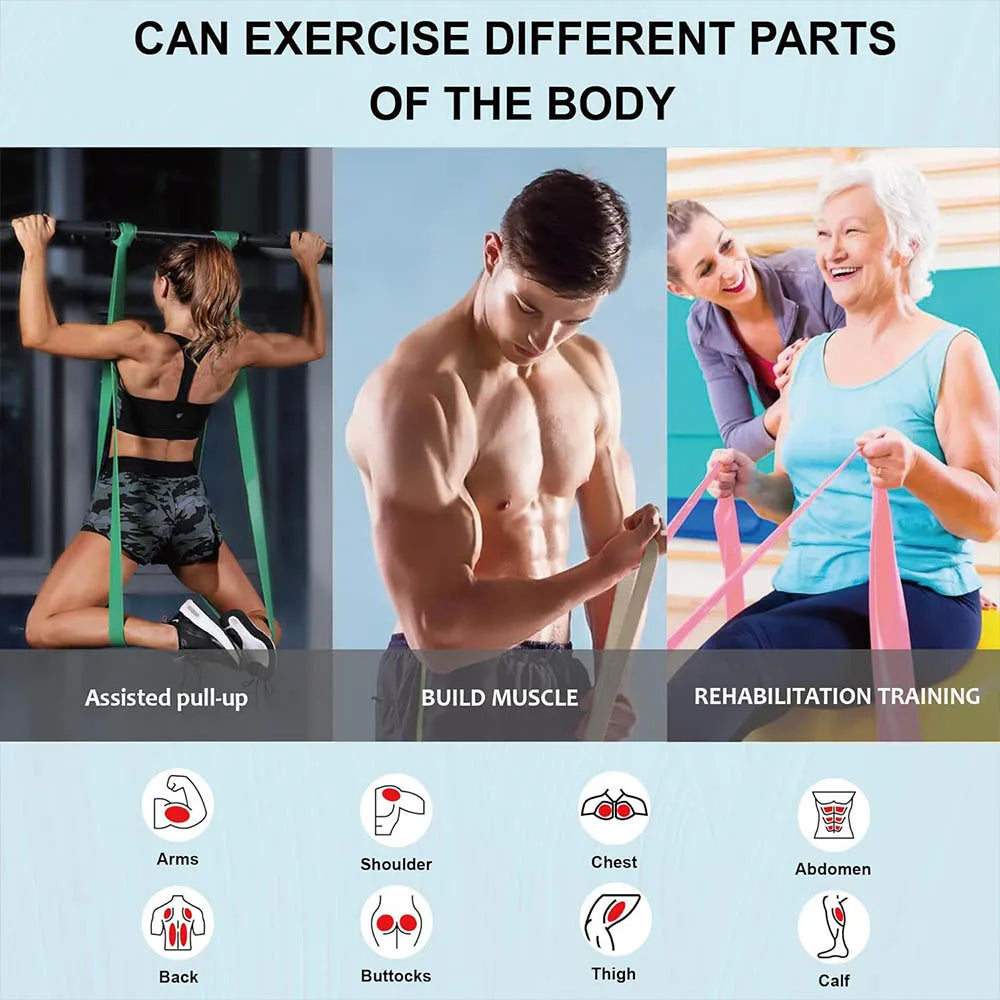 Silicone Pull Up Bands Resistance Bands, 5 Resistance Levels Assistance Bands for Fitness Home Gym Working Out, Muscle Training