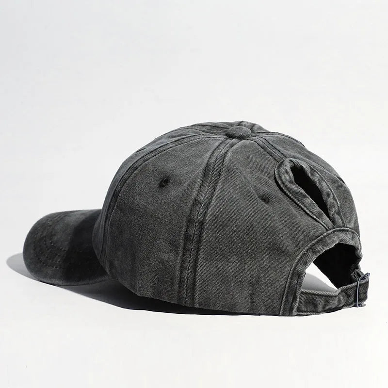 Women's baseball cap with ponytail design suitable for outdoor sports, running, and sun protection