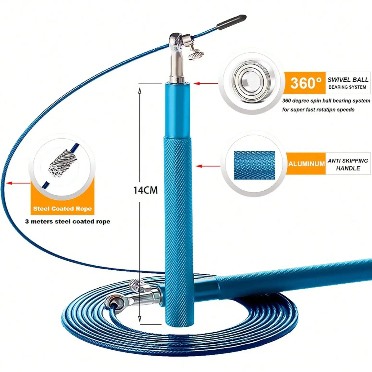 Adjustable Speed Jump Rope for Fitness Strength Training And Body Workout Portable for Home And Outdoor Use