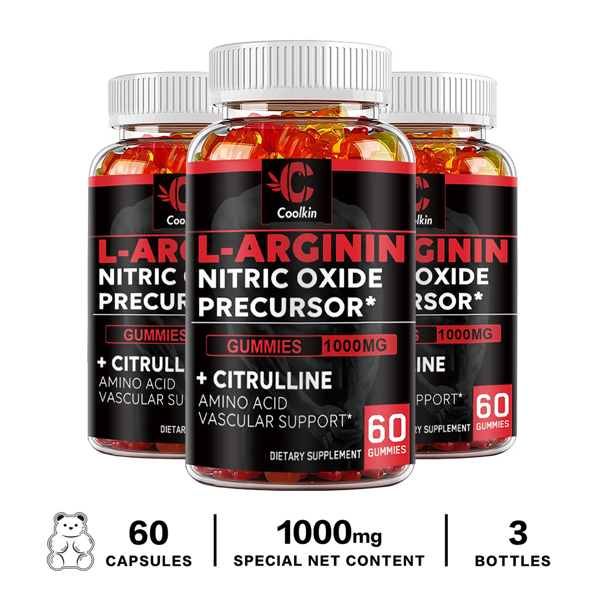 L-Arginine Supplement - Strengthens Muscles and Supports Blood Flow, Circulation, Nutrient Delivery and Pumping