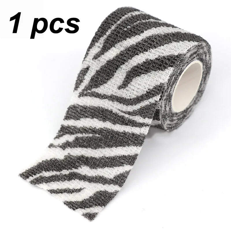 1/2/6 pcs Animal Printed Self Adhesive Tattoo Elastic Bandage 4.5m Sports Wrap Tape for Finger Joint Knee First Aid Kit Pet Tape