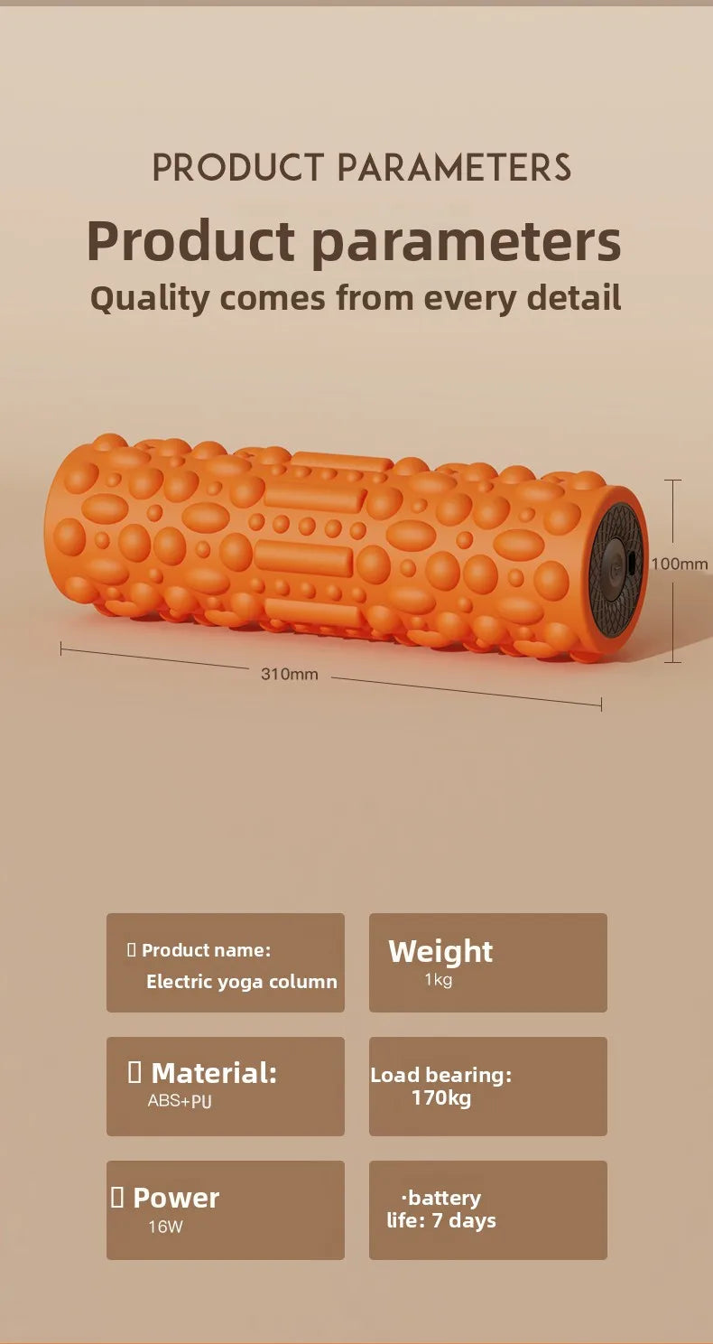 Electric Foam Roller Muscle Relaxer Beautiful Legs Langya Massage Stick Roller Sports Fitness Equipment Vibrating Yoga Column