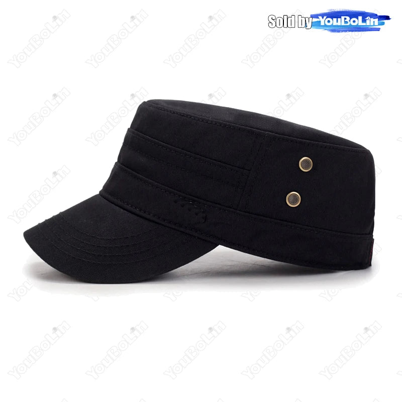 New Fashion Unisex Metal Logo Cotton Adjustable Flat Cap Classic Men Women Outdoor Casual Sport Hat Trucker Caps Dad Hats