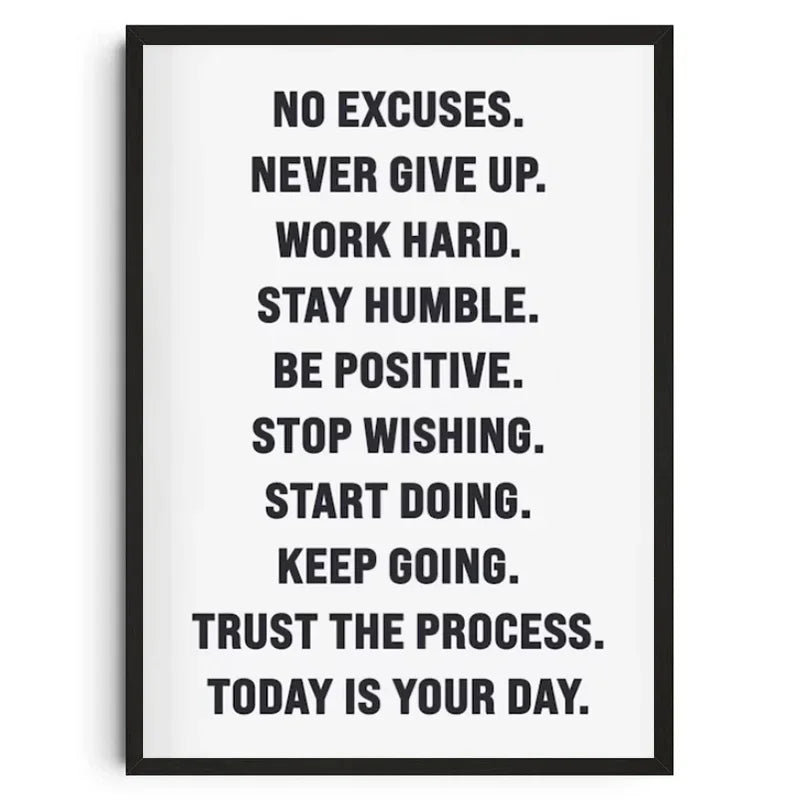 Gym Wall Art Poster Gym Inspirational Poster Home Gym Wall Decoration Gym Slogan Canvas Printing Decorative Painting Frameless
