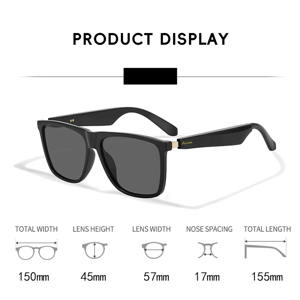 Smart Audio Glasses With Built-in Speakers, Wireless Audio Eyewear For Men Women Outdoor UV Protection, Voice Control Function Compatible With All Smart Mobile Devices For Sports Driving Daily Use