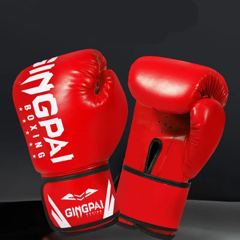 Adult Boxing Gloves Men Punching Training Sparring Comfortable Adjustable Fighting Mitts Hand Protector Black Red Blue Red