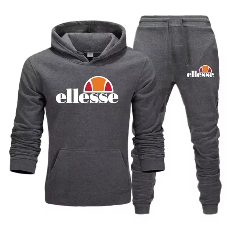 2025 Trendy Hoodie Set Autumn Campus New Stripe Set Trendy Printed Hoodie Casual Pants, Essential for Trendy Men
