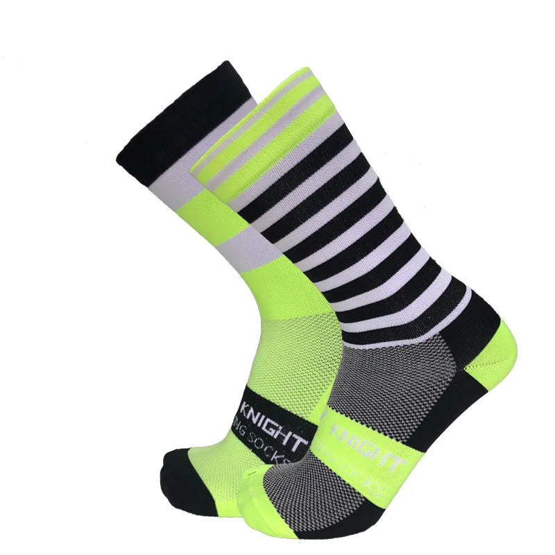 New Stripe Dot Cycling Socks Top Quality Professional Brand Sport Breathable Bicycle Sock Outdoor Racing Running Socks