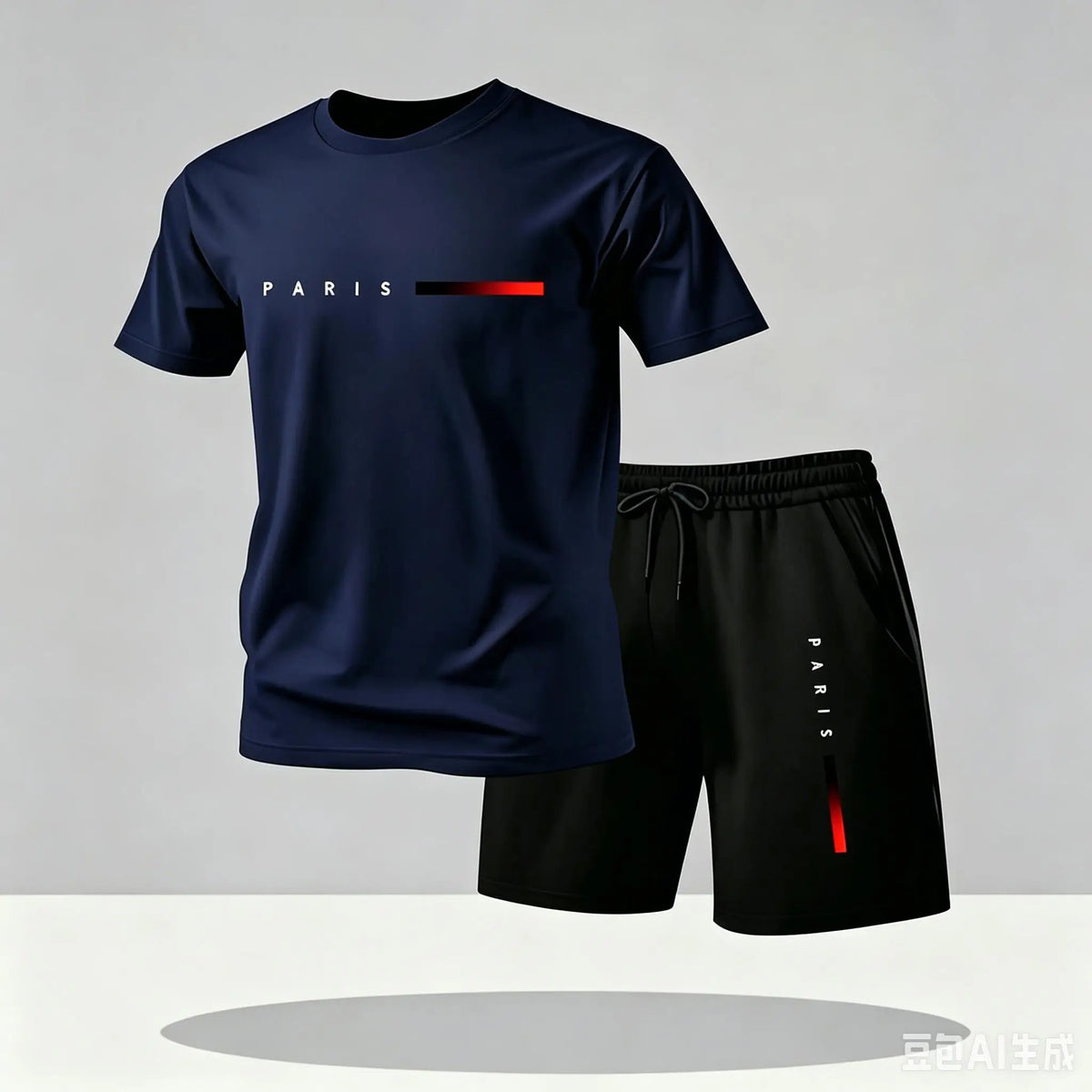Men's Tracksuit 2 Piece O-neck Short Sleeve Shirt Shorts Set Men's Running Suit mesh T shirts Man Clothing Summer T-shirt